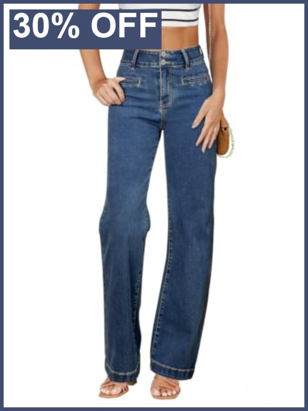 High Waisted Straight Leg Jeans Women Stretchy Denim Pants